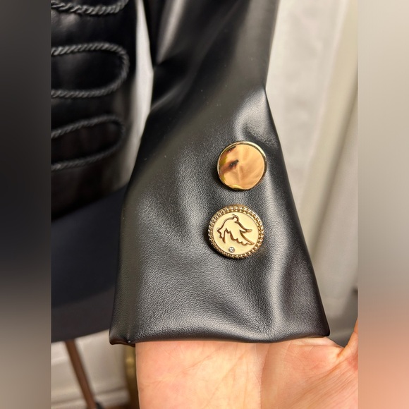 NWOT Seta Military Inspired Faux-Leather Jacket - Picture 6 of 9